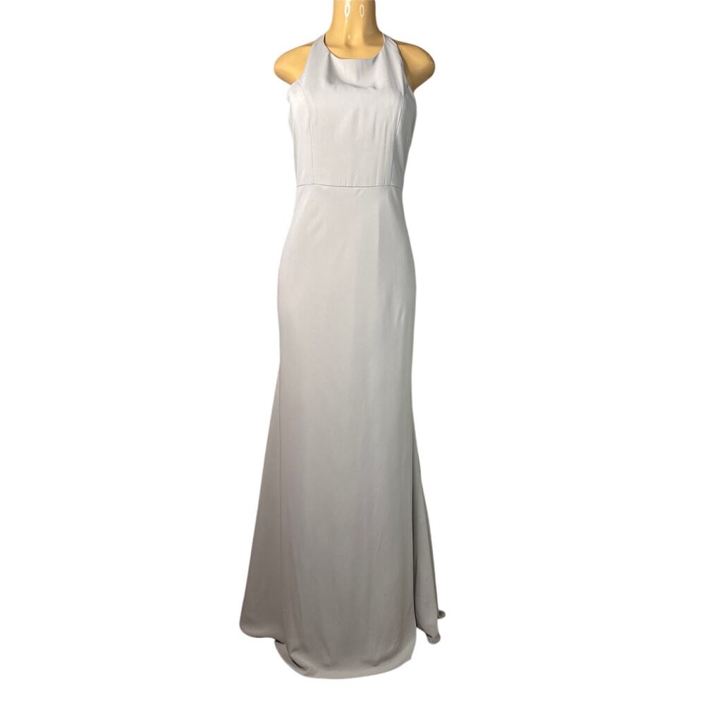 Jenny Yoo Collection High Neck Sleeveless Gown Long Dress Gray Size 10
